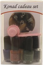 Konad stamping cadeau set 8 delig.plus GRATIS TOP COAT