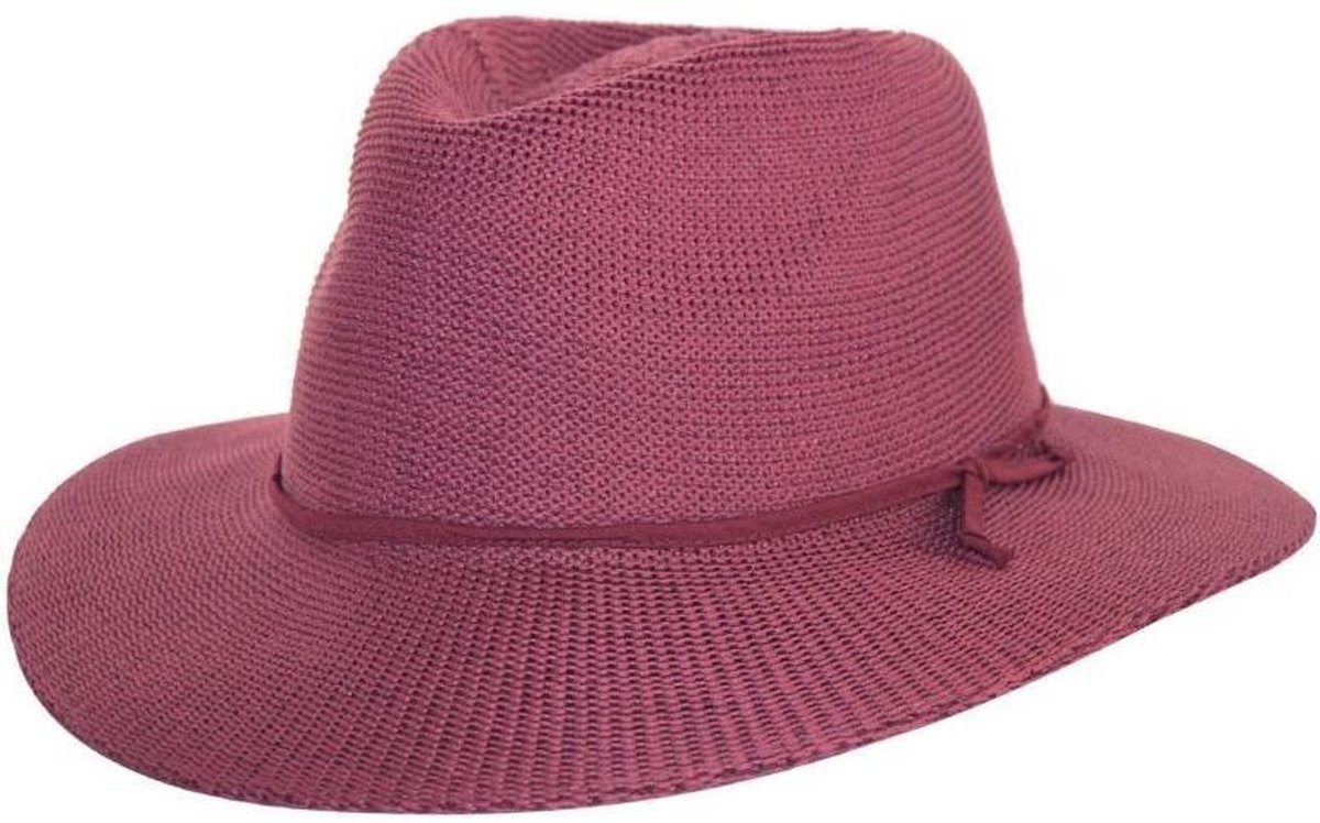Gilly Fedora – Zonnehoed Dames Kreukbestendig Reisvriendelijk - Maat: M-L: 58 cm - Rosewood