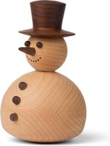 Kerstdecoratie - Houten Sneeuwman H: 14,2 cm