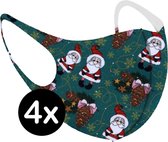 Mondkapje Wasbaar Kerst Mondmasker Mondkapjes Niet Medisch Groen - 4x