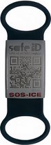 Safe-id Sos-bandje Qr-code 7,2 Cm Siliconen Zwart/zilver