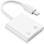 DrPhone S2 - Lightning SD Card Camera Reader - SD Kaart lezer - Kabel - Voor iPad & iPhone - Wit