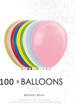 100 Metallic / Pearl ballonnen mix  30 cm.