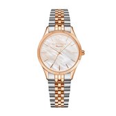 SJ WATCHES Meaux dames horloge Zilverkleurig Rosé - horloges voor vrouwen 32mm met SEASHELL wijzerplaat - Zilveren Rosé dames horloge