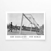 Walljar - SBV Excelsior - VVV Venlo '55 - Zwart wit poster met lijst