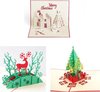 3 cartes de Noël pop-up de Luxe et série de cartes de nouvel an Père Noël avec enveloppes