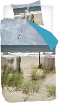 Snoozing Beach - Flanel - Dekbedovertrek - Eenpersoons - 140x200/220 cm + 1 kussensloop 60x70 cm - Multi kleur