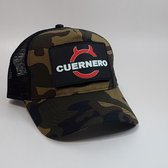 CUERNERO ZWARTE PATCHES. TRUCKERS CAP LEGER