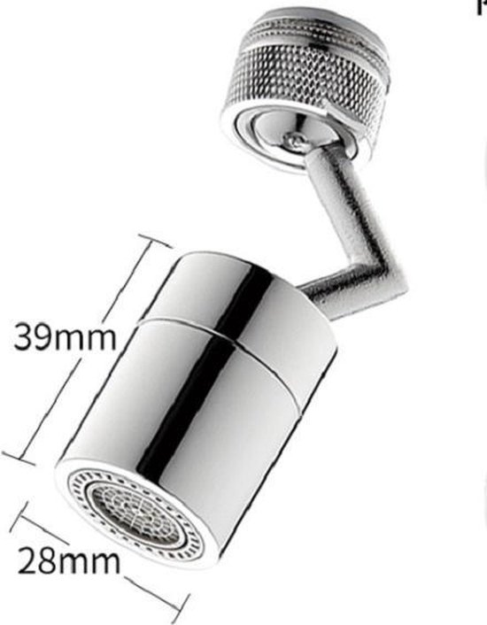 Kraan Beluchter, 360 Graden Draaibaar, 2 Modi Verstelbare Keukenkraan Filter Bubbler Voor Keuken Badkamer 22mm Interne Draad Zwart 1pcs