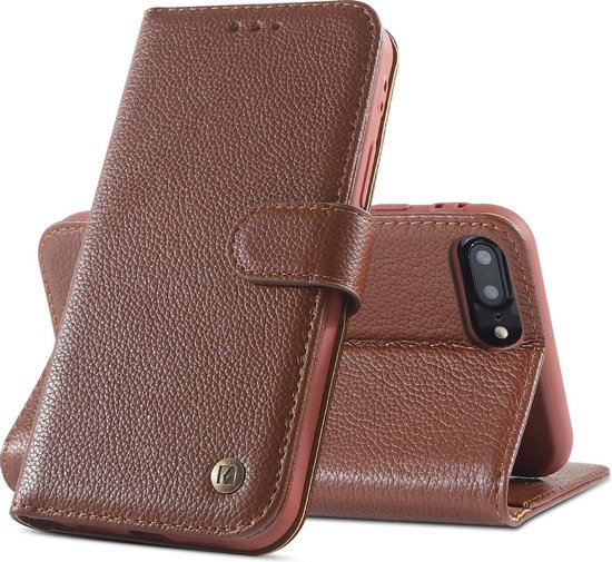 lekkage Kilauea Mountain pin Bestcases Echt Lederen Wallet Case Telefoonhoesje iPhone 8 Plus / 7 Plus -  Bruin | bol.com