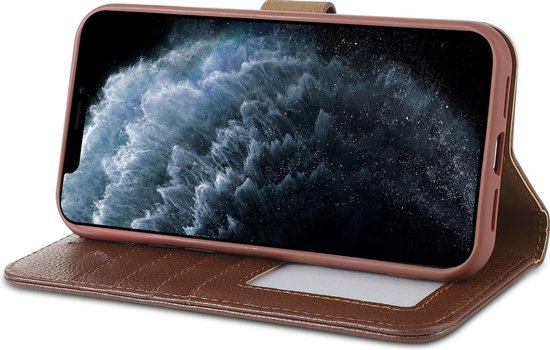 Bestcases Etui Portefeuille En Cuir Véritable Etui Pour Téléphone iPhone Xs Max - Marron