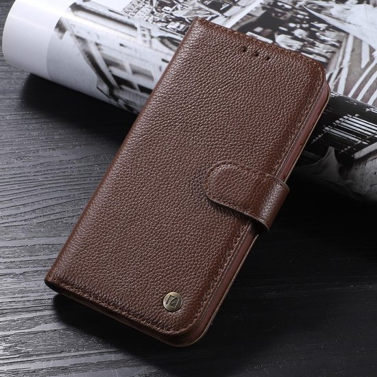 Bestcases Etui Portefeuille En Cuir Véritable Etui Pour Téléphone iPhone Xs Max - Marron