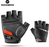 ROCKBROS antislip halfvingerhandschoenen voor dames en heren, ademende gelpad voor MTB-motorfietsen, racefietshandschoenen, fiets- en fietshandschoenen/Gants demi-doigts antidérapa