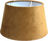 Lampenkap velvet - cognac - oranje - geel - Ø33 cm - verlichting - lamponderdelen - wonen - tafellamp