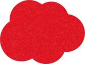 Wolk vilt onderzetters  - Rood - 6 stuks - 10,5 x 8 cm - Tafeldecoratie - Glas onderzetter - Cadeau - Woondecoratie - Tafelbescherming - Onderzetters voor glazen - Keukenbenodigdheden - Woonaccessoires - Tafelaccessoires