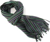 Heren sjaal lijnen zwart groen paars grijs | Gemaakt in Nederland