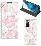 Stand Case Hoesje Cadeau voor Mama Geschikt voor Samsung Galaxy S20 FE Smart Cover Mooie Bloemen