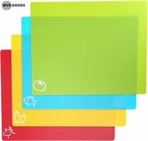 WVE - Premium Snijmatten / Snijplanken set - Kunststof- Koken- Keuken - 4-Stuks - Flexibele Snijplanken - Vaatwasser bestendig