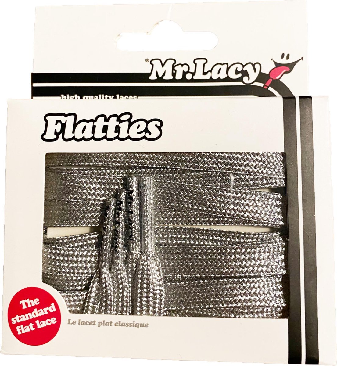 Mr Lacy flatties silver special edition 130cm lang 10 mm breed extra sterk