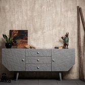 Relaxdays dressoir grijs - commode 3d - woonkamerkast modern - sideboard hout 160 cm breed