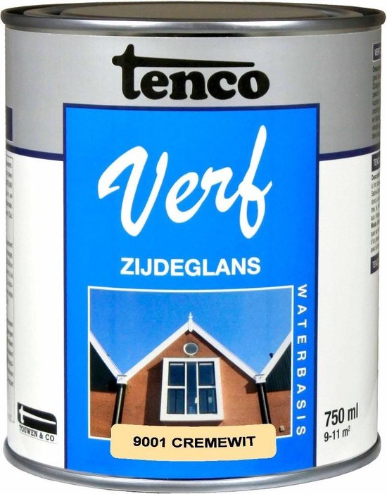 Tenco verf acryl zijdeglans crèmewit (RAL 9001) - 750 ml | bol.com