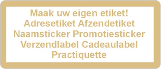 Foto: Adressticker goud gouden tekst 250 stuks 21x48mm rechthoek gepersonaliseerd met eigen tekst