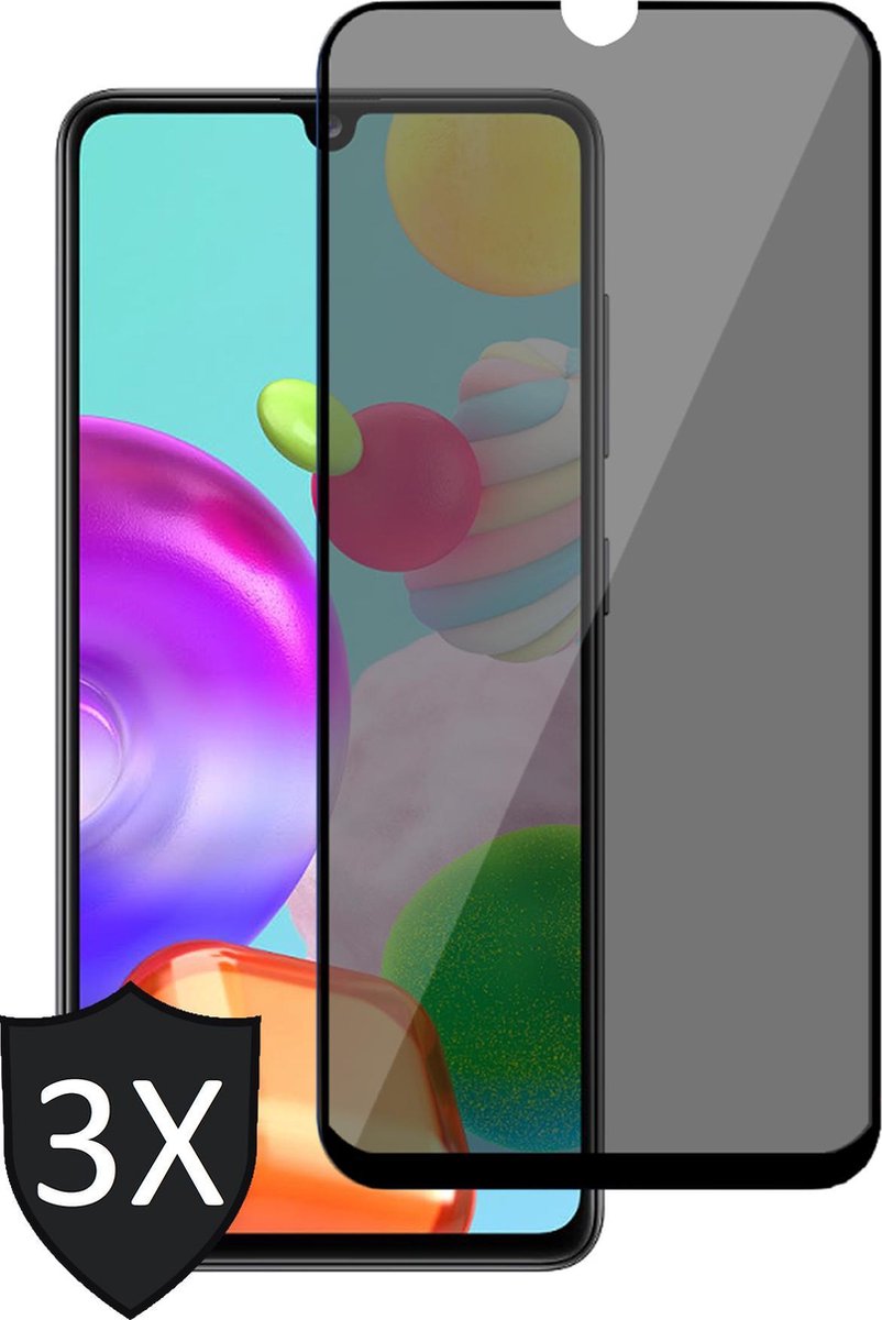Privacy Screenprotector geschikt voor Samsung A41 - 3x FullGuard Screen Protector
