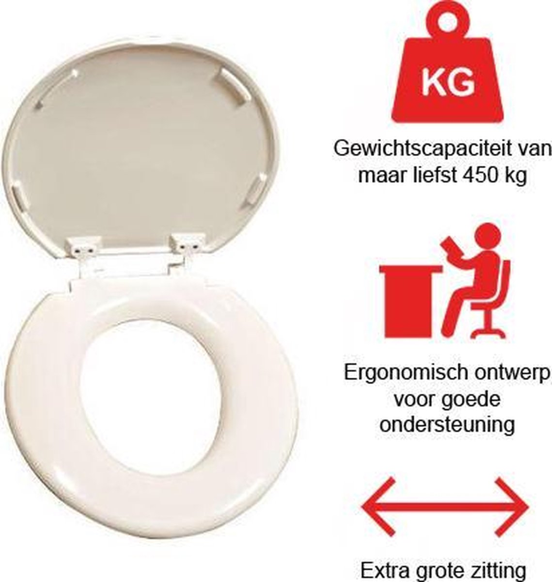 Extra grote toiletbril | Voor mensen met overgewicht (obesitas) | bol.com