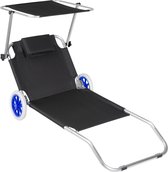 tectake - Aluminium strandstoel Antonia zwart - 402783