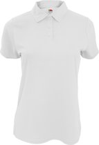 Fruit Of The Loom Polo Dames Vochtafvoerende Performance Poloshirt (Wit)
