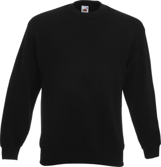 Fruit Of The Loom Unisex Premium 70/30 set-in sweater (Zwart)