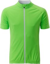 James and Nicholson - Heren Full Zip Fietsshirt (Groen/Wit)