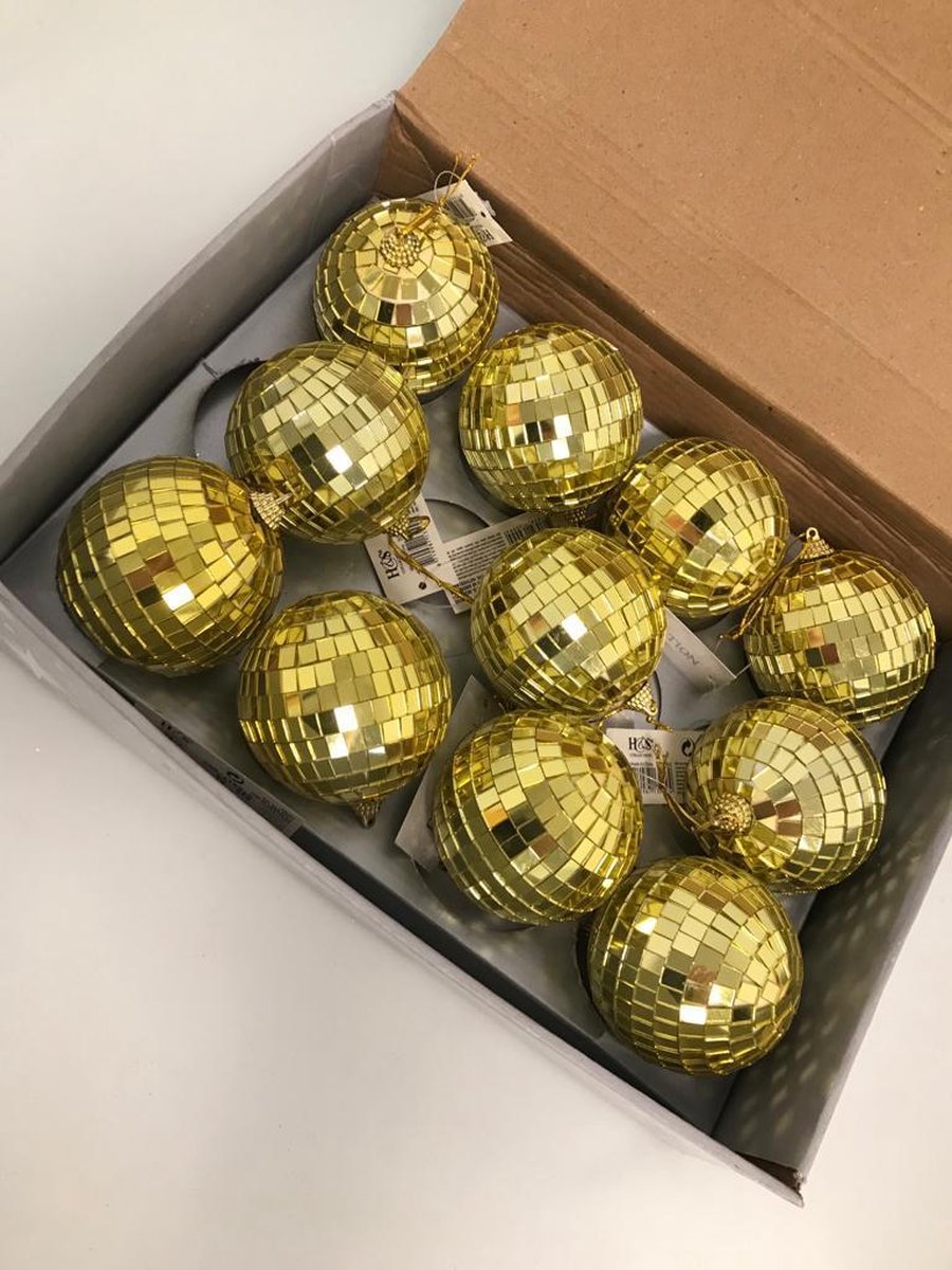 Kerstballen goud 11 stuks in doos