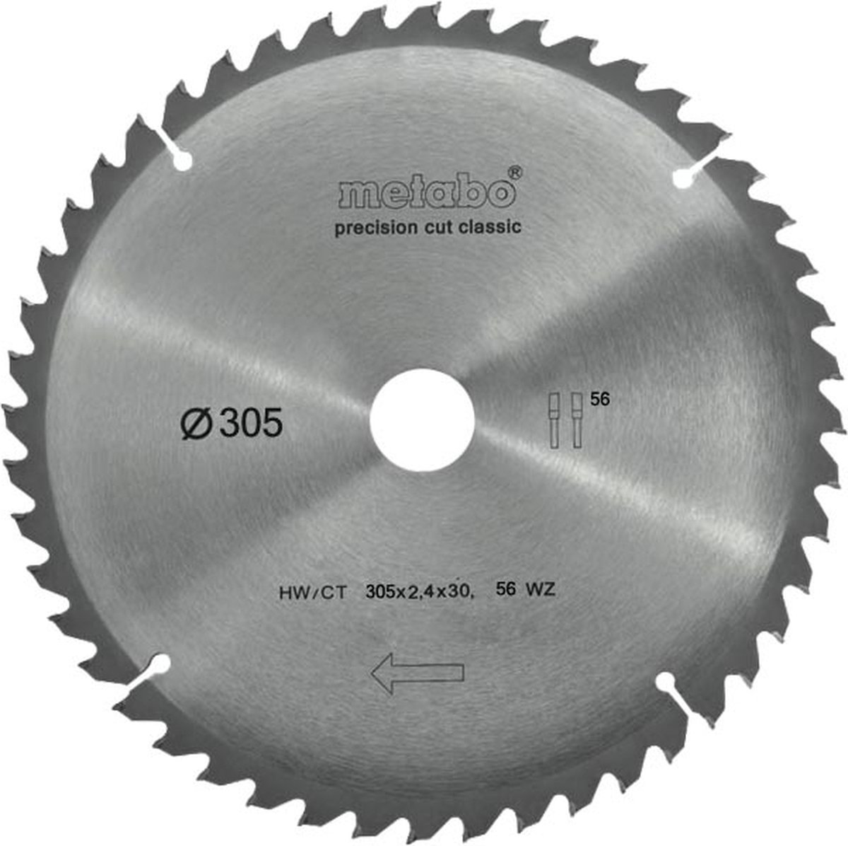 Metabo Precision Cut Wood - Classic - Cirkelzaagblad - 305mm - 56 Tanden - HW/CT