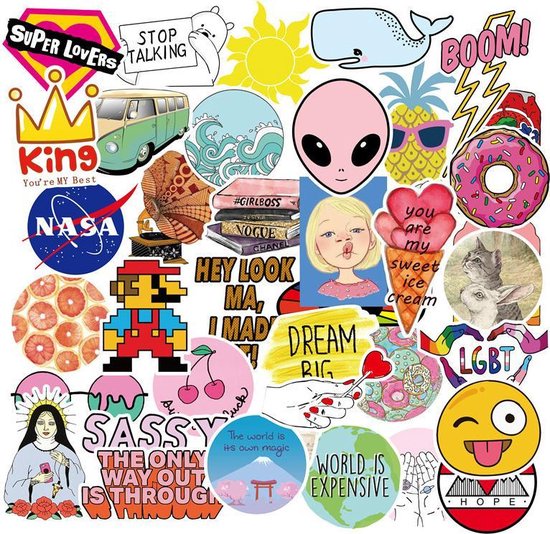 Mainiusi Graafmachinestickers voor kinderen, 100 stuks
