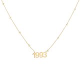 Nana dames ketting met jaar goudkleurig-1993