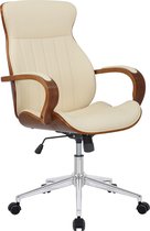 Bureaustoel - Ergonomische bureaustoel - Kantoor - Kunststof - Crème/bruin - 63x68x108 cm