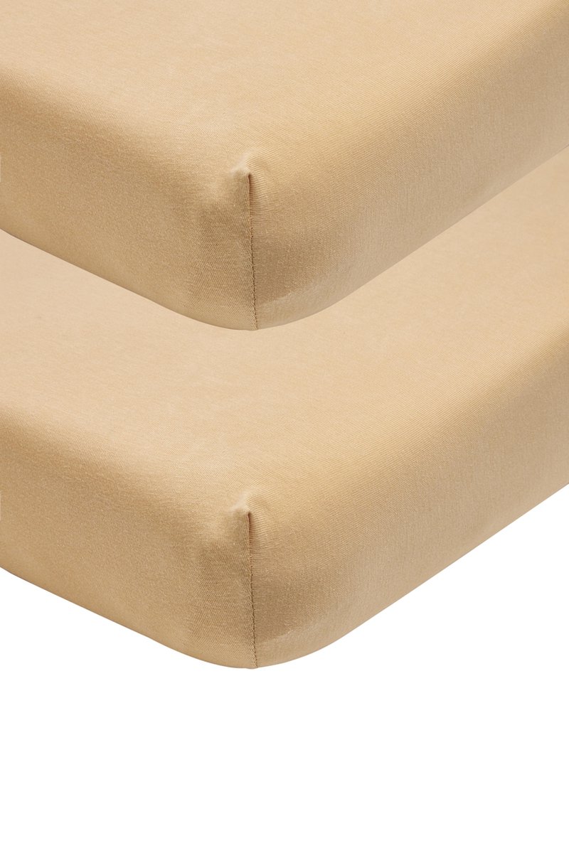Meyco jersey hoeslaken juniorbed - 2-pack - 70x140/150 cm - warm sand Meyco jersey hoeslaken juniorbed - 2-pack - 70x140/150 cm - warm sand