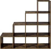 MIRA Home - Boekenkast - Kubusrek - Rustiek - Hout - Donkerbruin - 129,5x29x129,5