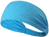 hoofdband - licht blauw - polyester – zweetbandje – licht – hoofdbandje - sport en casual gebruik - unisex - sportband