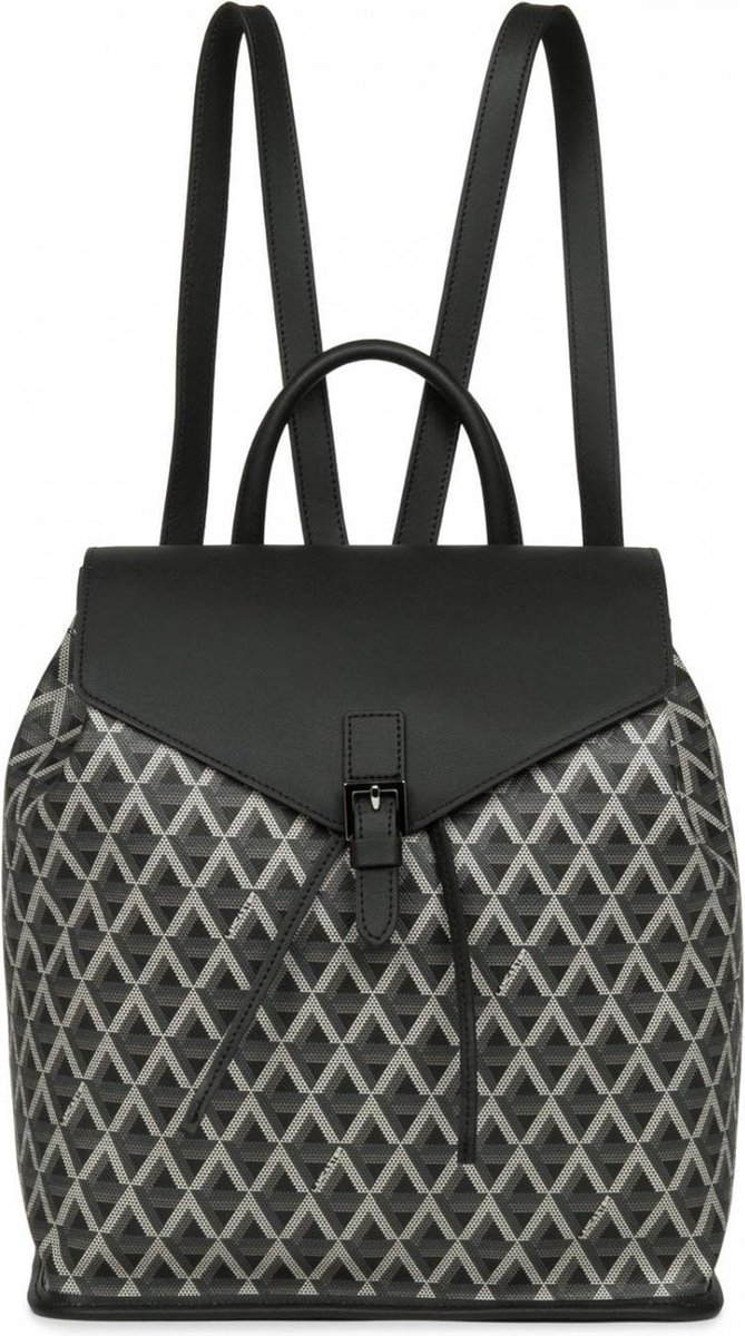 Backpack Lancaster Paris Ikon - Zwart - met drawstrings en klep