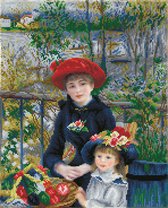 Diamond Painting Volwassenen - Ronde Steentjes - Volledig Pakket - Hobby - Diamond Dotz® - DD10.039 - Twee zusjes op het terras (Renoir) 42 x 52cm