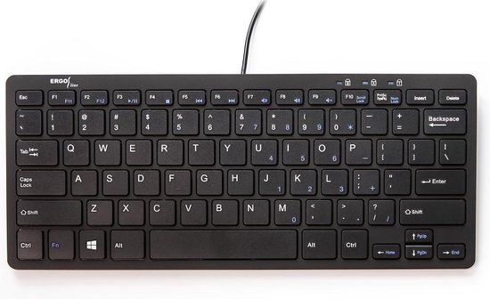 Mooie vrouw Abstractie Arresteren Ergoline ergonomisch toetsenbord – compact - bedraad - zwart – qwerty – 2  usb hubs -... | bol.com
