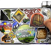 Sticker mix met thema reizen/outdoor/camping - 60 stickers voor laptop, auto, busje, journal, muur etc.