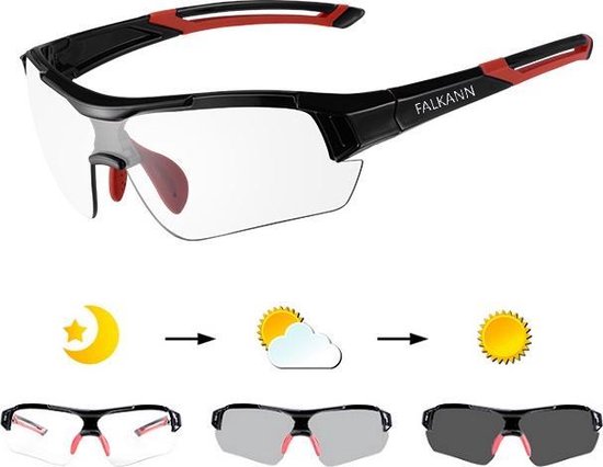 Lunettes de cyclisme / lunettes de sport Falkann Elite rouge - avec Verres  photochromiques | bol.com