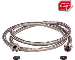 Scanpart gepantserde verlengslang 3 meter - Veilige verlenging van waterslang - Geschikt voor wasmachine vaatwasser boiler koffiezetapparaten ijsblokjesmachine side-by-side koelkasten - KTW-A en DVGW goedgekeurd - Gevlochten RVS - Universeel