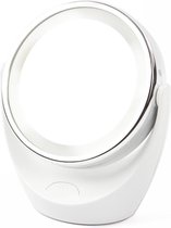MARTA MT-2648 - Make-up spiegel met LED Verlichting - 10x Vergroting - Ø11CM – Tweezijdig - USB kabel incl - Wit