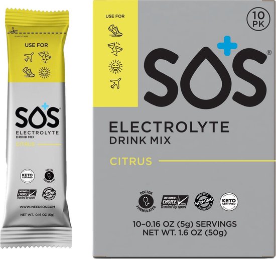 SOS Hydration Elektrolyten Sportdrank - Citrus - 10 porties