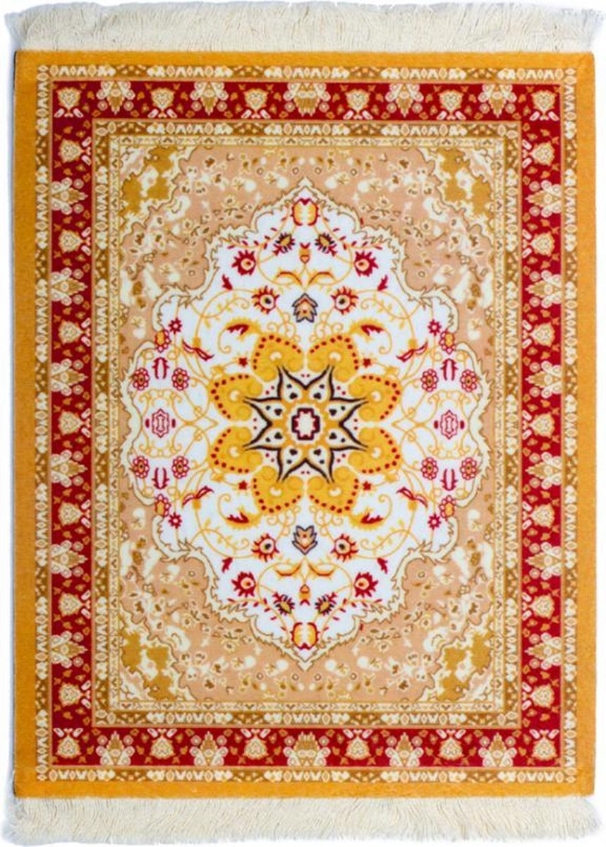 Muismat Perzisch tapijt geel
