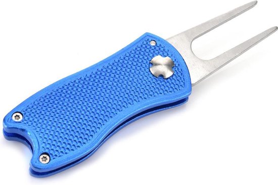 Firsttee - Pitchfork golf - Opvouwbaar - INCLUSIEF MARKER - Blauw - Repareer Greens - Golf accessoires - Golfballen - Pitchfork marker - Pitchfork metaal - Compact - Pocket - Marker golfbal - Golfbalmarkers - Golf sport - Golf training - Cadeau van Firsttee — afbeelding 5